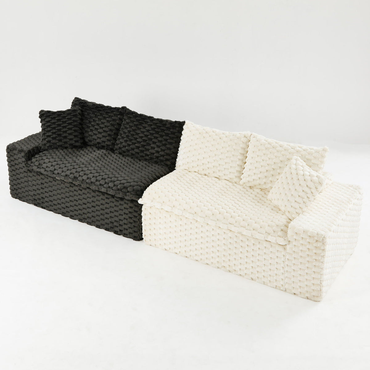 Luxury Multifunctional Sofa for Living Room with Adjustable Layout - Black, Dark Green, White, Pink
