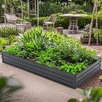 Galvanized Raised Garden Bed with Durable Metal Construction - Outdoor