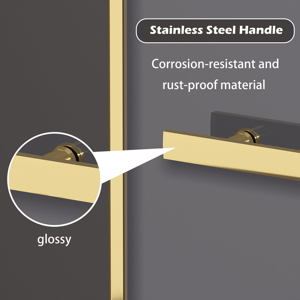 Frameless Sliding Shower Door with Soft-Close – Clear Tempered Glass