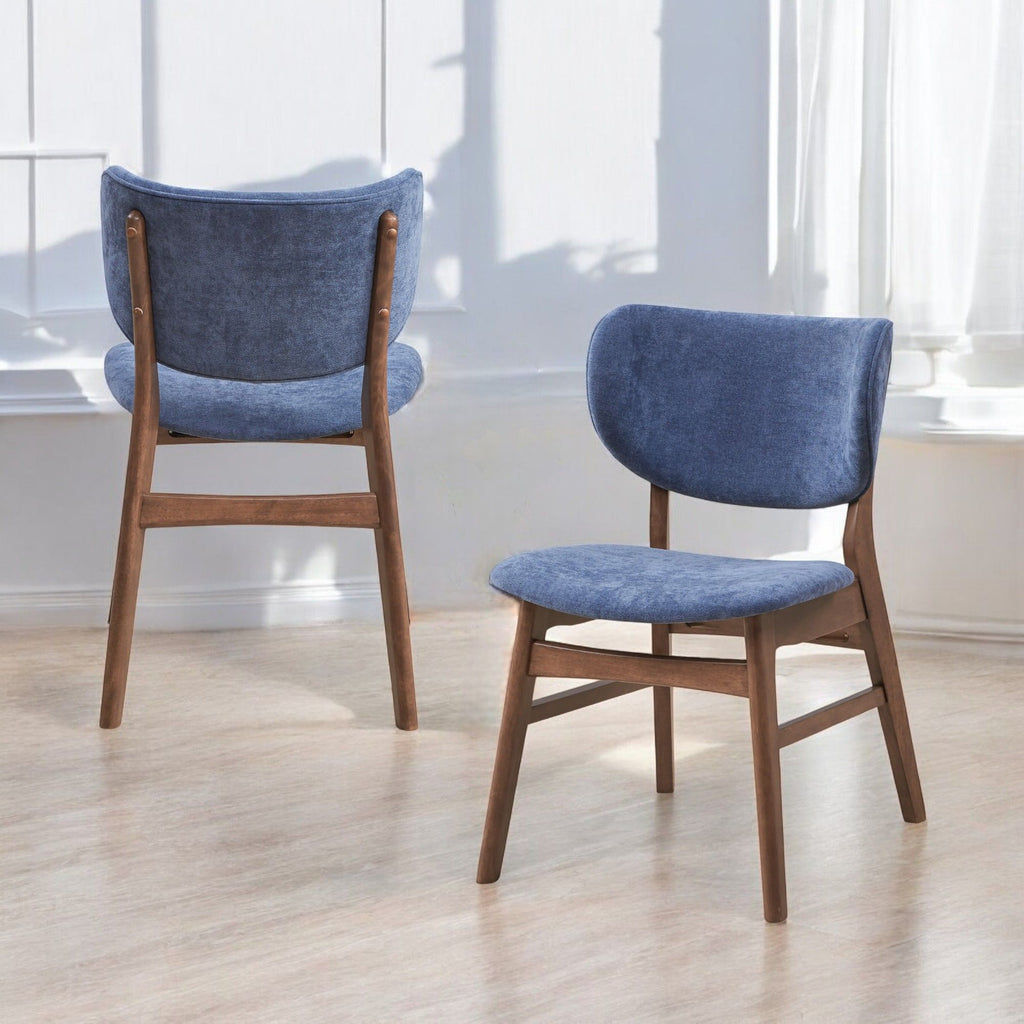 Bevis Side Chair Set with Padded Cushion - Blue or Dark Green