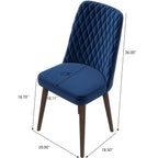 Mid-Century Modern Dining Chair Set of 2 with Upholstered Seat - Multiple Colors