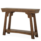 Rustic Brown Console Table with 2-Tier Storage - Wood