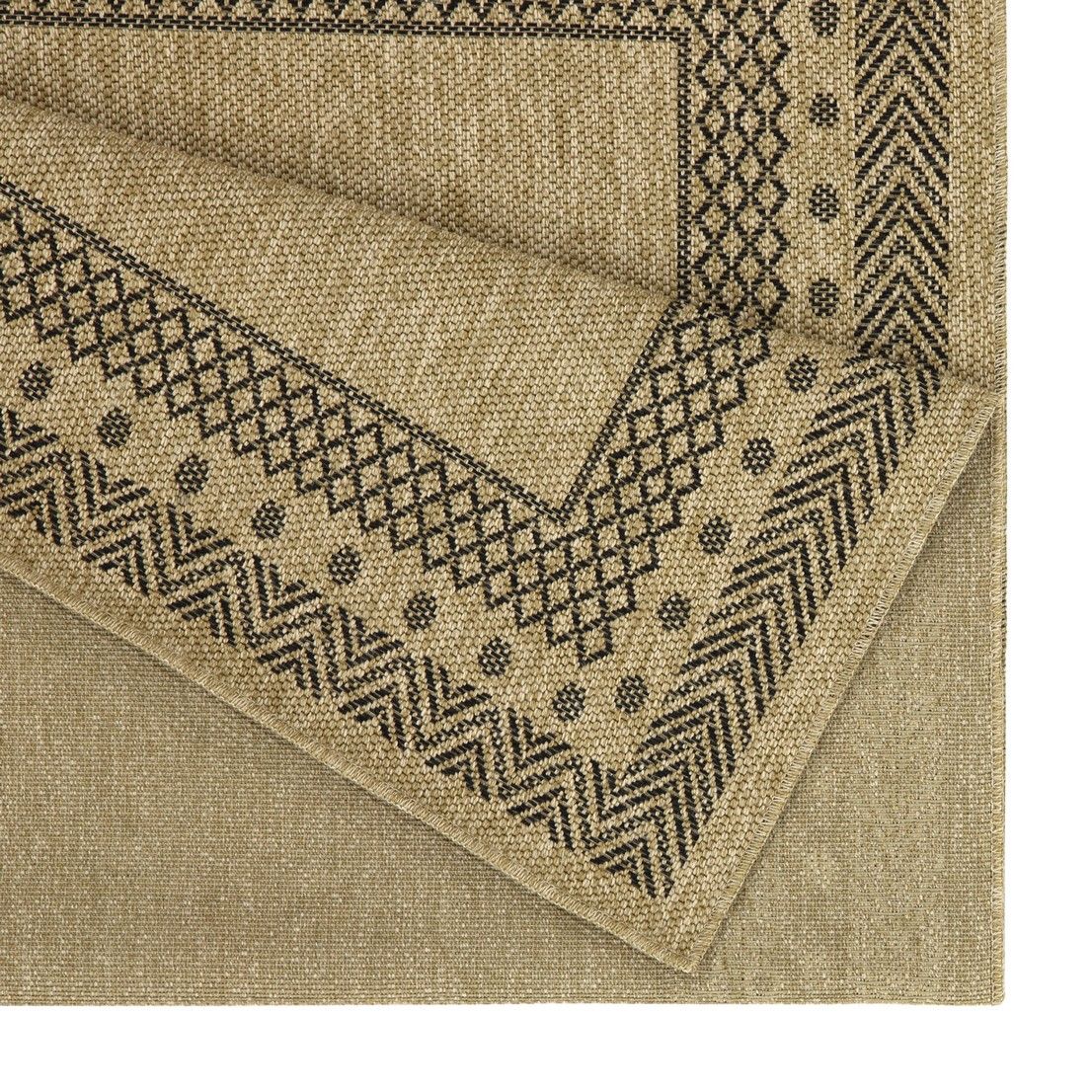 Light Brown Indoor Outdoor Area Rug with Flatweave Construction - Earth Collection