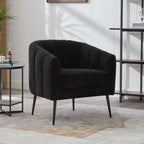 Vanity Barrel Accent Lounge Chair with Wraparound Backrest - Black or Dark Green