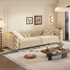 3-In-1 Convertible Sleeper Sofa Set with Deep Seat & Movable Ottoman - White, Beige, Gray