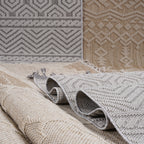 Guros Collection 6.7x9 Rug with Stain-Resistant Polypropylene - Grey+White