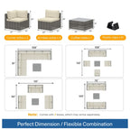 Modern Patio Set With Coffee Table - Weather-Resistant Frame - Multiple Colors
