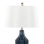Contemporary Table Lamp with Ceramic Base - Blue