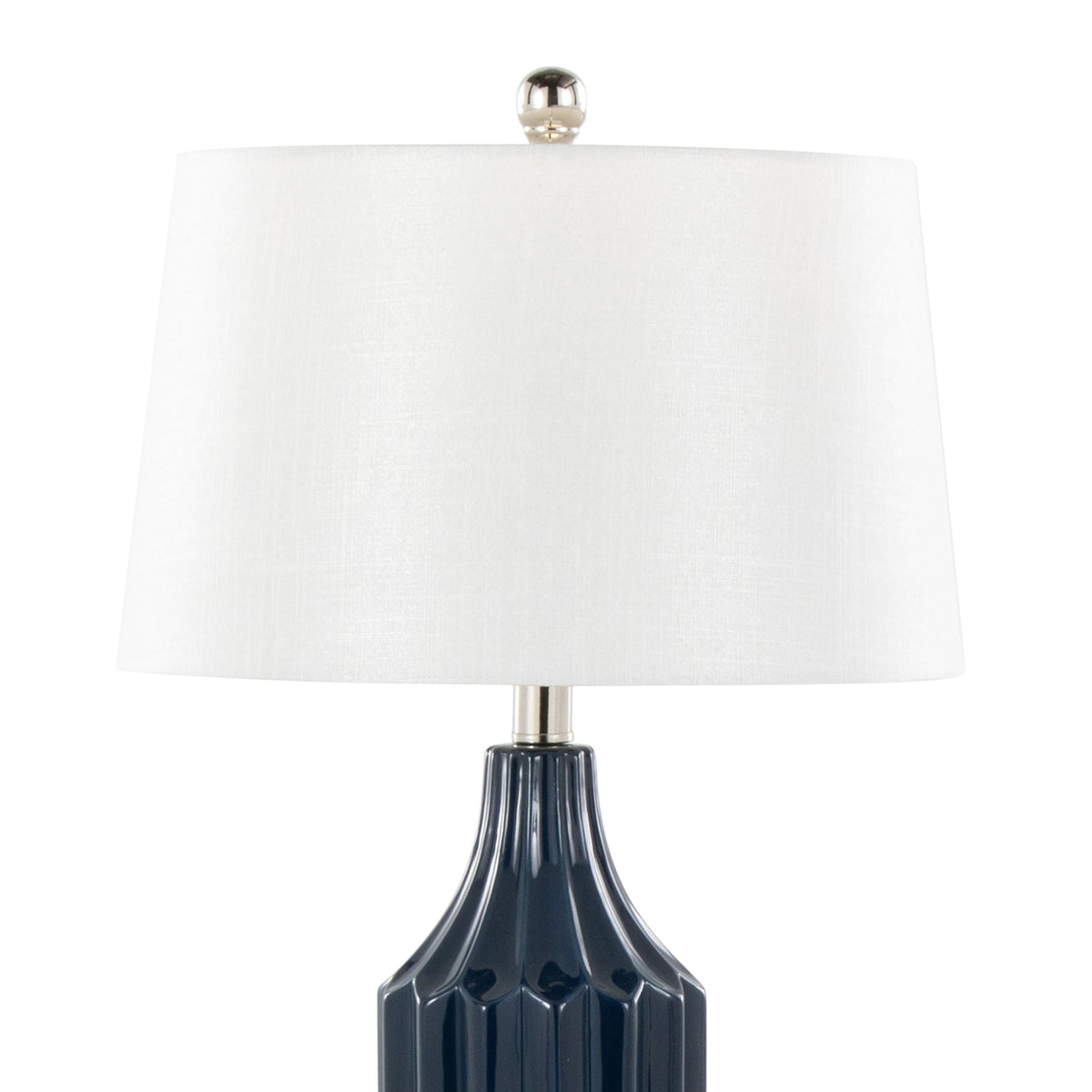 Contemporary Table Lamp with Ceramic Base - Blue