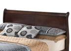 Sleigh Bed with Low Footboard - Real Wood Veneers, Multiple Colors