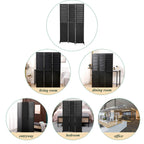 Rustic 3 Panel Room Divider with Metal Frame - Black or Light Brown
