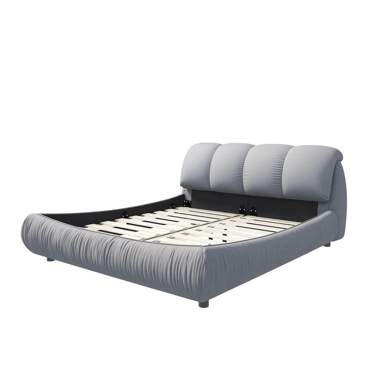 Upholstered Platform Bed with Oversized Padded Headboard