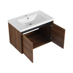Bathroom Vanity Set with Resin Countertop Sink - Dark Brown