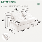Modular Sofa with Neck and Lumbar Pillows - 2 Seats