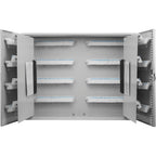 Adjustable Key Cabinet with Lock - Multiple Sizes, Gray or Black