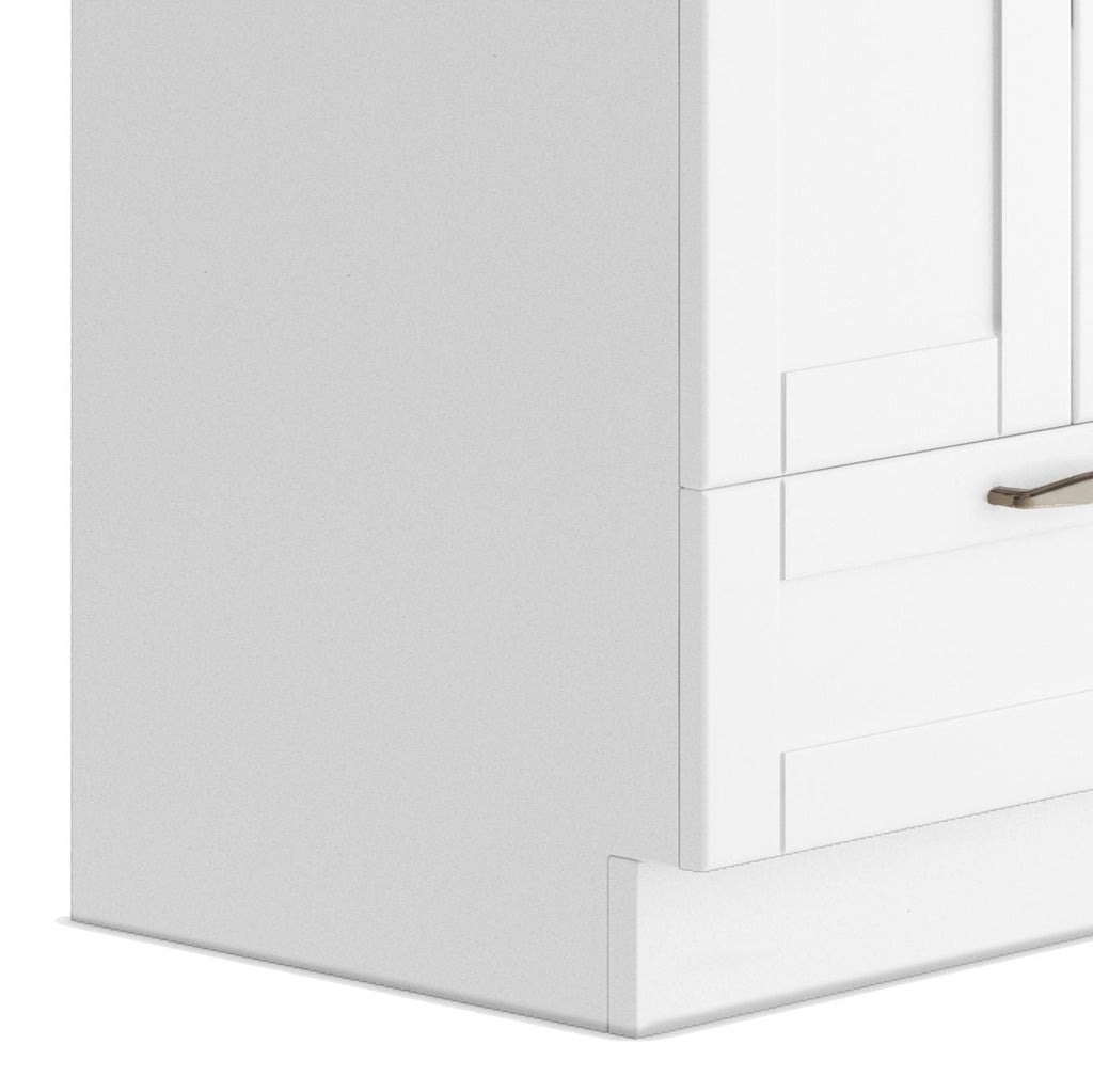 Deluxe Laundry Cabinet with Pull-Out Faucet and Stainless Steel Sink - White