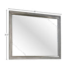 Gray Landscape Mirror with Beveled Glass - Solid Wood Frame