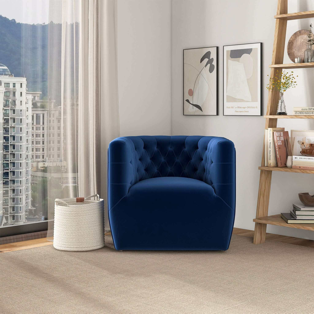 Ergonomic Design Swivel Chair with Tufted Accent - Multiple Colors