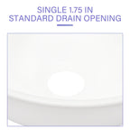 Modern Ceramic Circular Vessel Bathroom Sink with Stain Resistant Finish - White