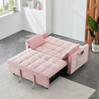 Convertible Velvet Sofa Bed with Storage Pockets - Multiple Colors