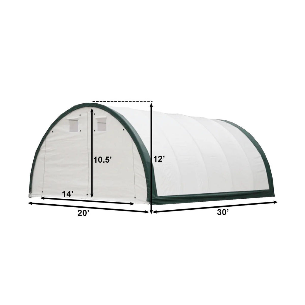 Single Truss Arch Storage PE Shelter - White