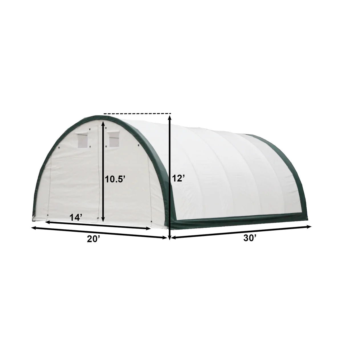 Single Truss Arch Storage PE Shelter - White