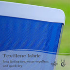 Adjustable Aluminum Patio Chaise Lounge Chair with Armrest - Blue