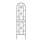 4 Pack Metal Garden Trellis with Decorative Peacock Design - Rustproof Iron