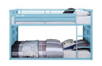 Metal Twin Over Twin Bunk Bed with Safety Guardrail - Light Blue or Red