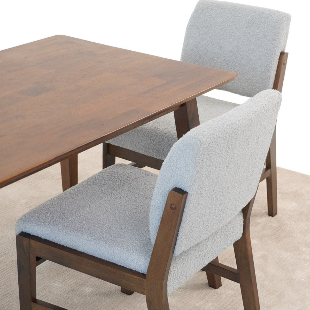 Light Gray Dining Chair Set of 2 with Lumbar Support - Caldwell