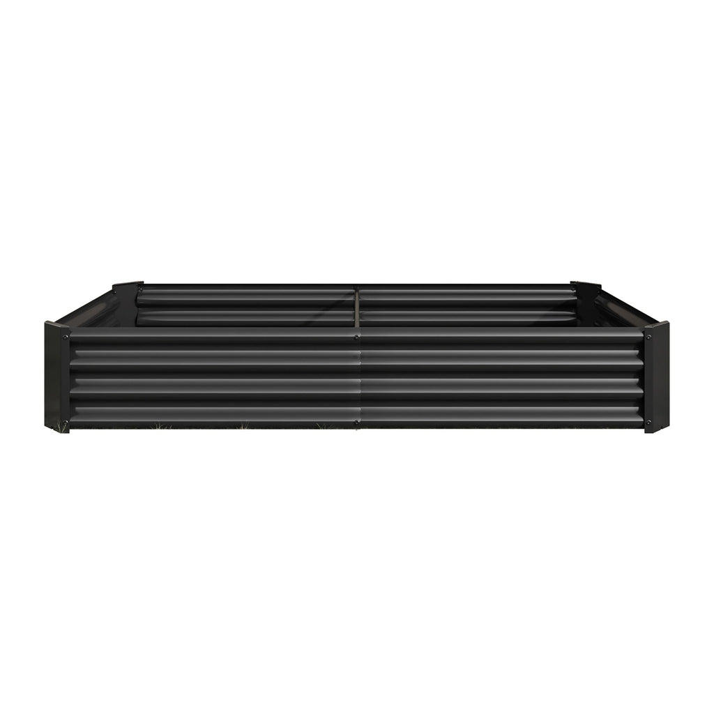 Metal Raised Garden Bed 6x3x1 Ft with Open Base - Silver