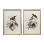 Bird Framed Print Set with Light Wood Frame - Multicolor