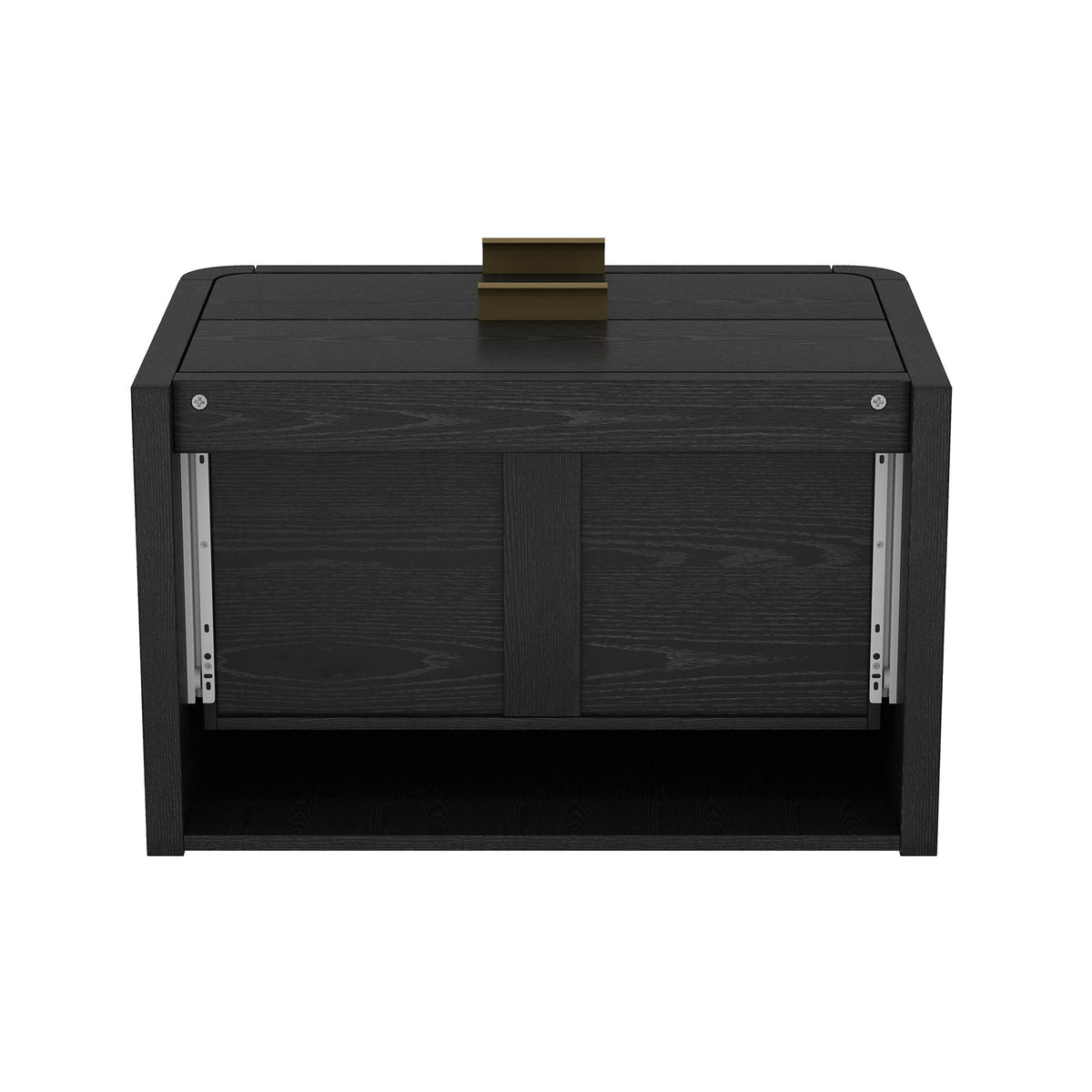 Modern Minimalist Solid Wood Nightstand with Two Drawers - Light Brown or Black
