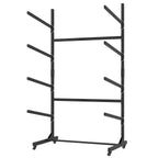 Freestanding Kayak Storage Rack with Lockable Wheels - Black