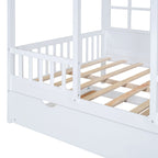 White House Bed with Trundle - Solid Pine, Full or Twin