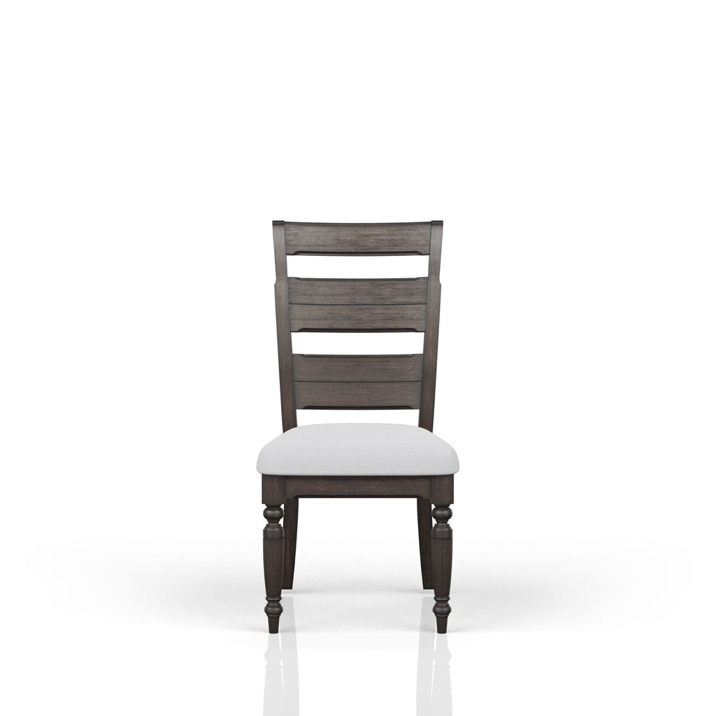 Upholstered Seat Ladderback Side Chair Set with Comfortable Cushions - Coffee