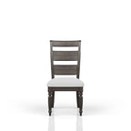 Upholstered Seat Ladderback Side Chair Set with Comfortable Cushions - Coffee