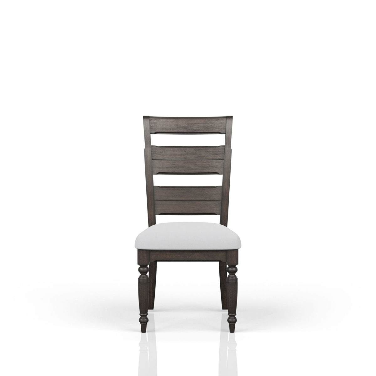Upholstered Seat Ladderback Side Chair Set with Comfortable Cushions - Coffee