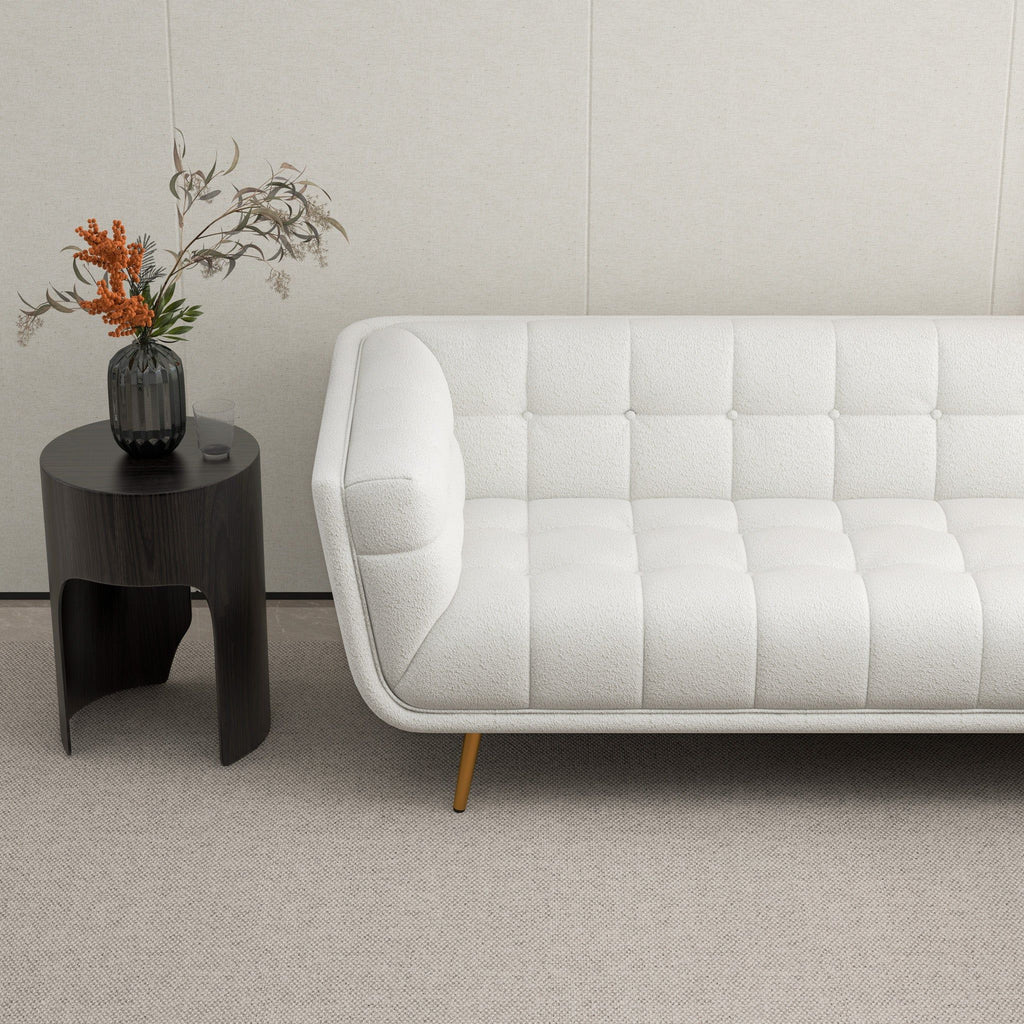 L Shape Sectional Sofa Tufted with Mid-Century Modern Design - Dark Gray or Beige