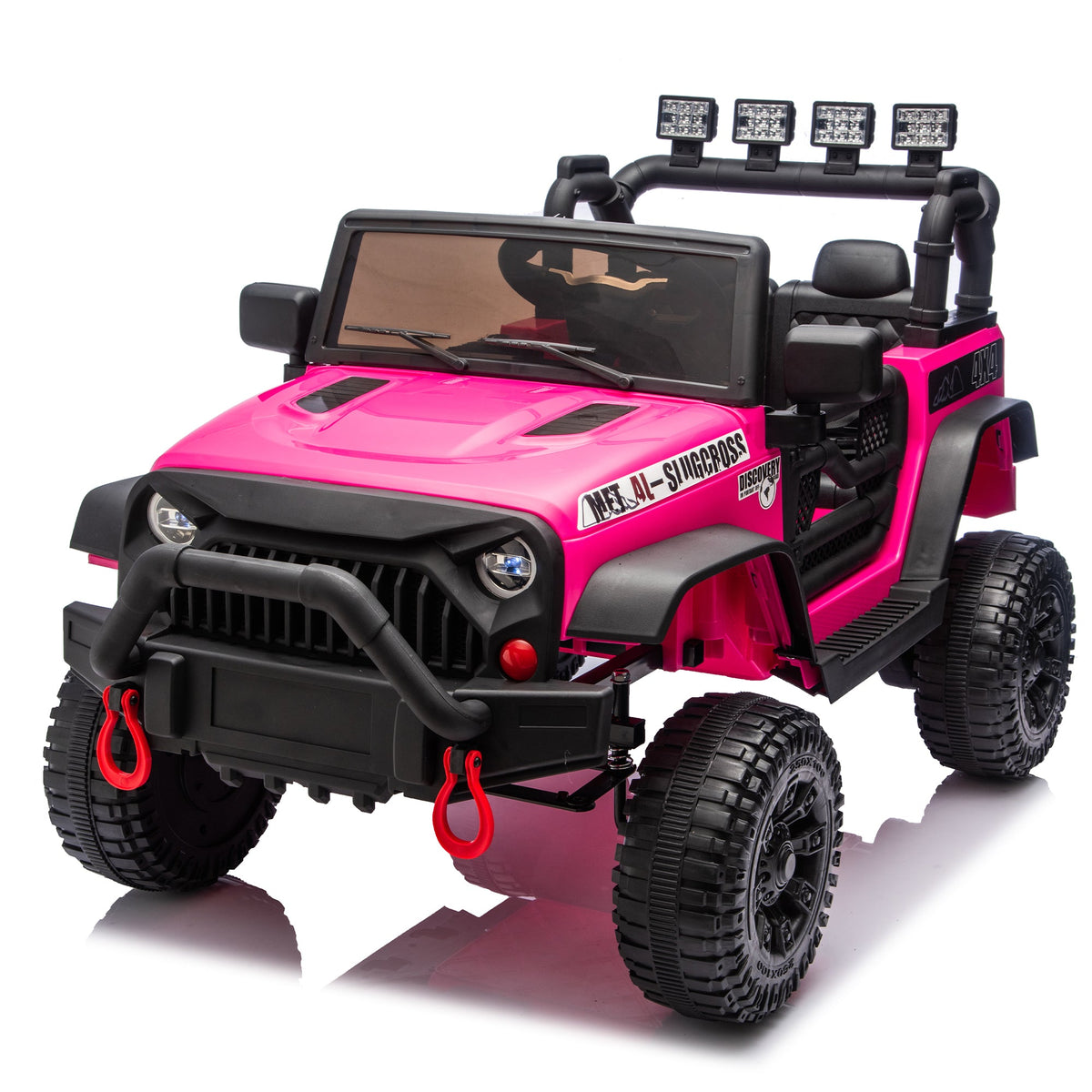 24V Kids Ride-On Car with Remote Control and Bluetooth - Rose Pink
