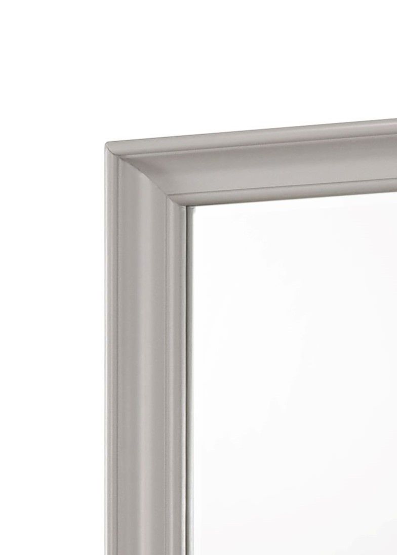 Square Mirror with Beveled Glass - White or Gray