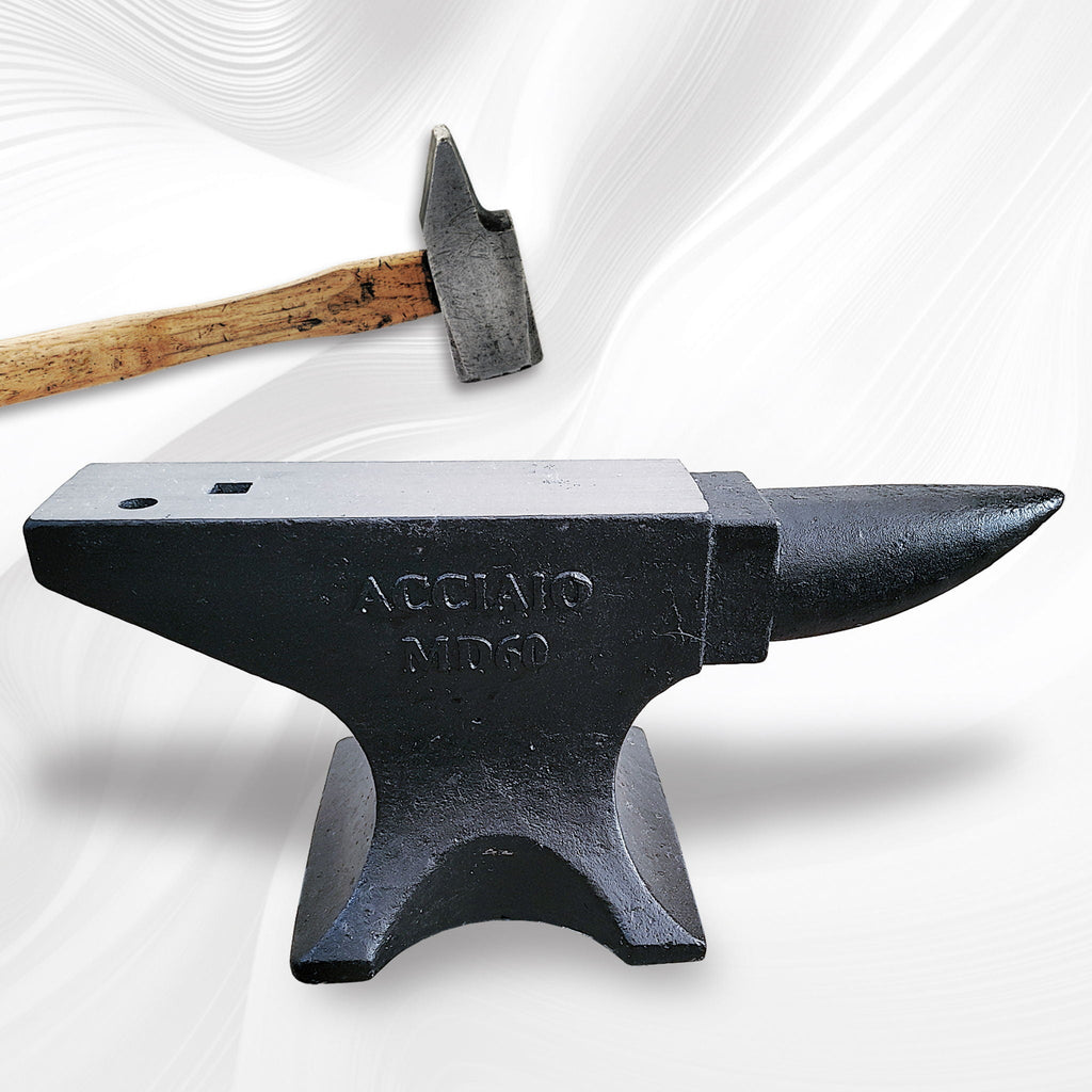 Cast Steel Single Horn Anvil with Polished Surface - Black