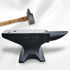 Cast Steel Single Horn Anvil with Polished Surface - Black