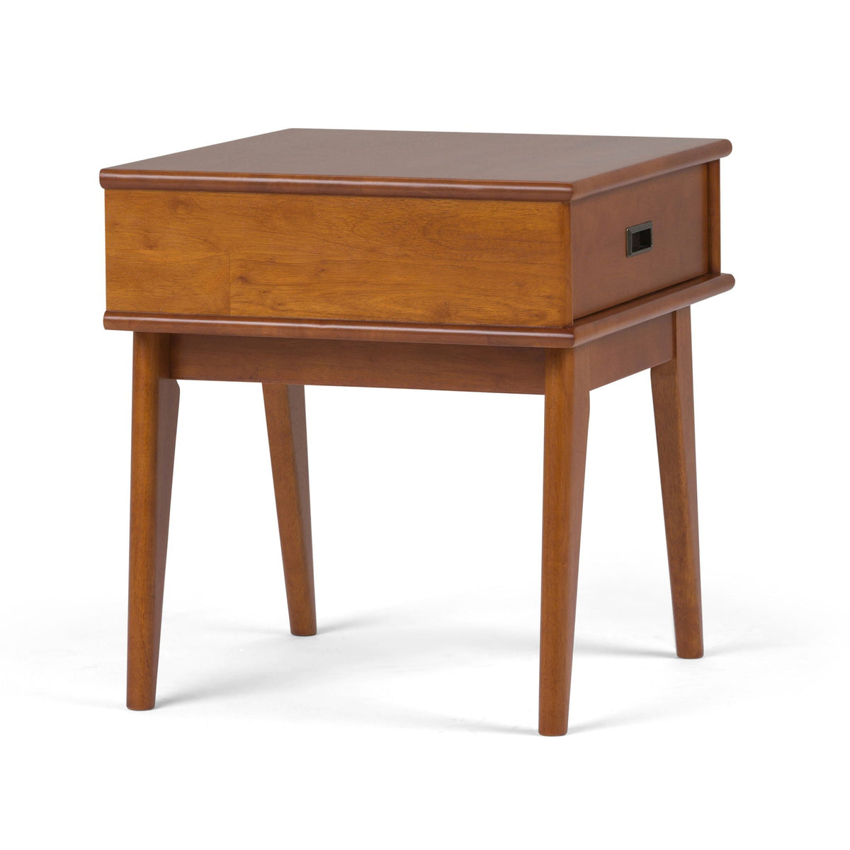Handcrafted Mid Century End Table with Drawer – White, Dark Brown, or Light Brown