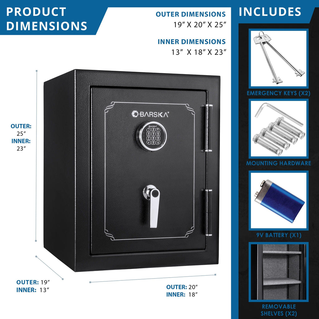 Fireproof Protection Safe Vault with Advanced Locking Mechanism - Black