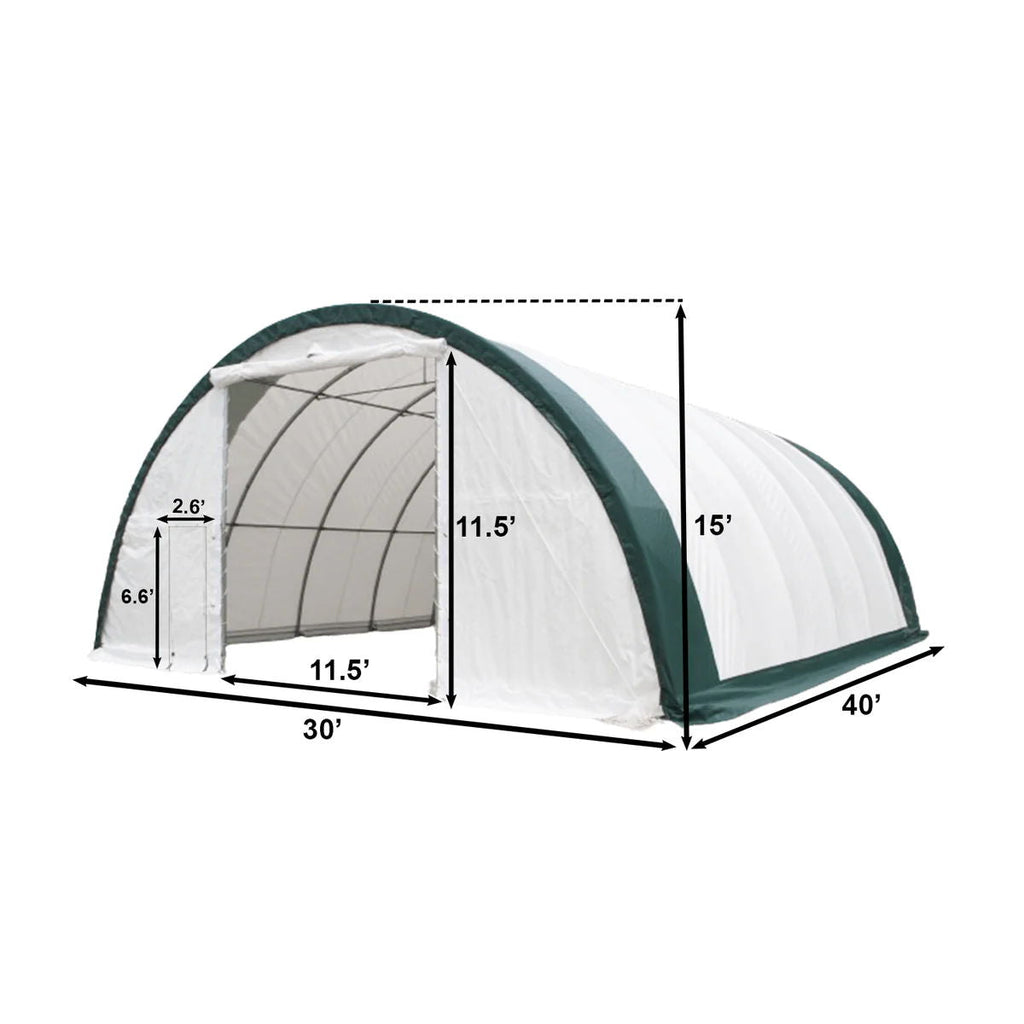 Single Truss Arch Storage PE Shelter - White