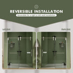 Pearl Silver Sliding Frameless Shower Door with Easy Clean Tempered Glass