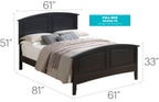 Elegant Panel Bed with Real Wood Veneers - Multiple Colors