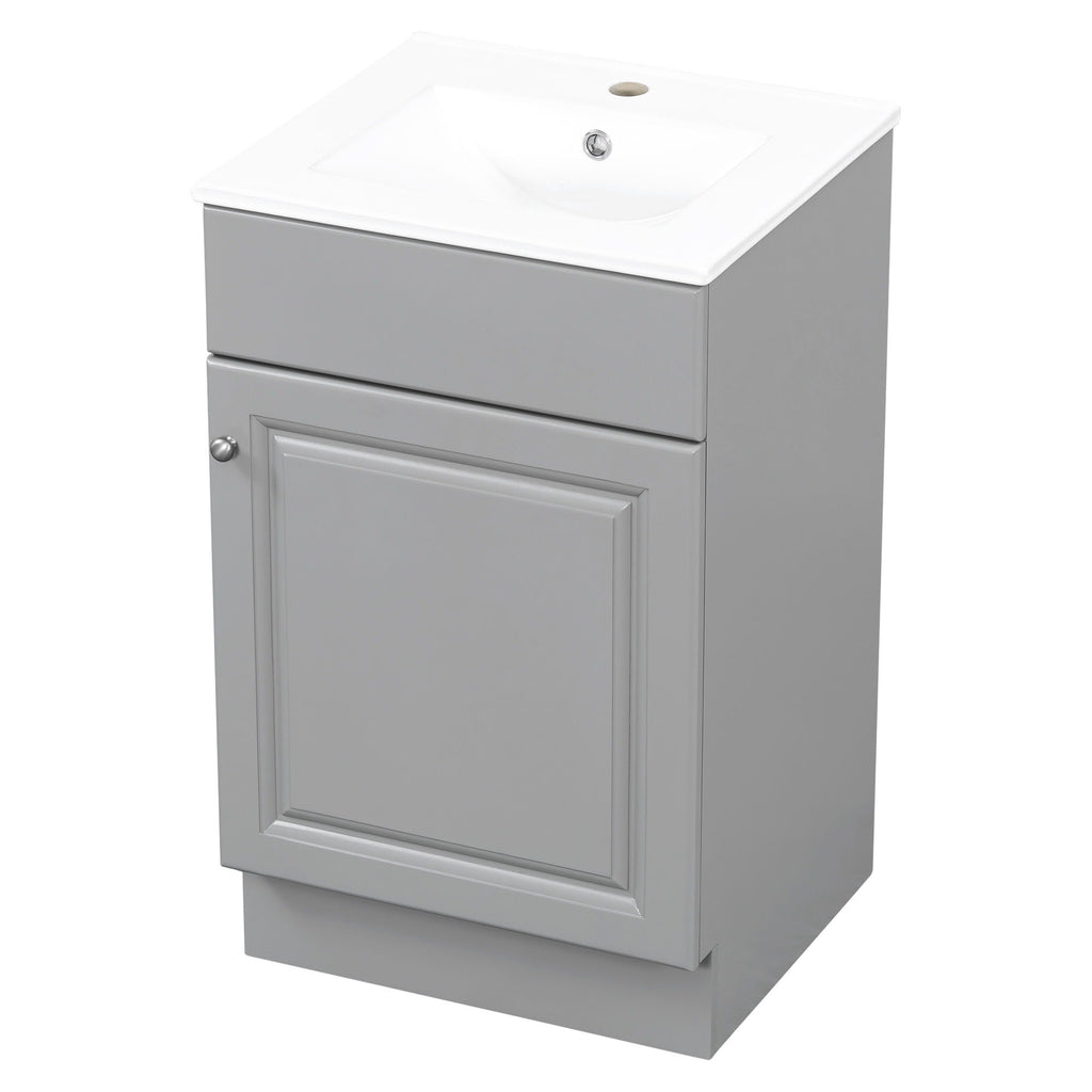 Bathroom Vanity with Sink and Adjustable Shelf - Multiple Colors