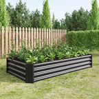 Metal Raised Garden Bed 6x3x1 Ft with Open Base - Silver